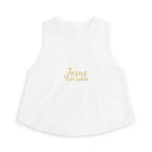 Christian Crop Top — "Jesus Is My Savior" Faith Tank Top
