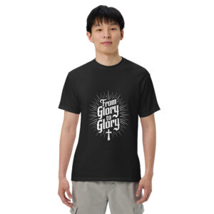 Men From Glory to Glory T-Shirt — Christian Faith Tee with Cross