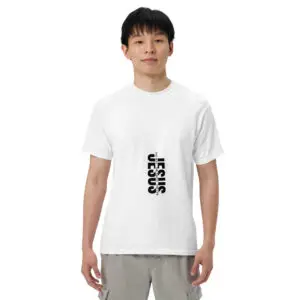 Men Jesus Vertical Script T-Shirt — Minimal Faith Tee